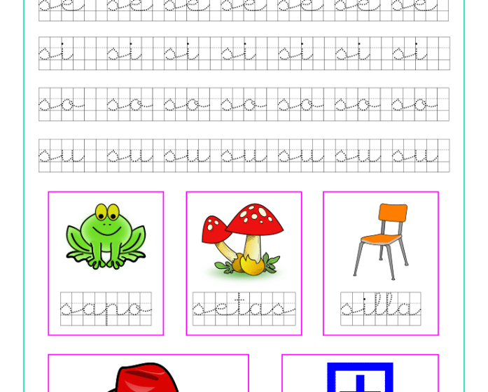 Ficha caligrafía cuadricula letra S y vocales, recursos educativos