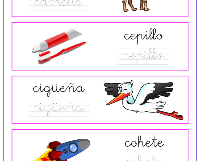 Ficha de caligrafía vocabulario letra C, recursos educativos