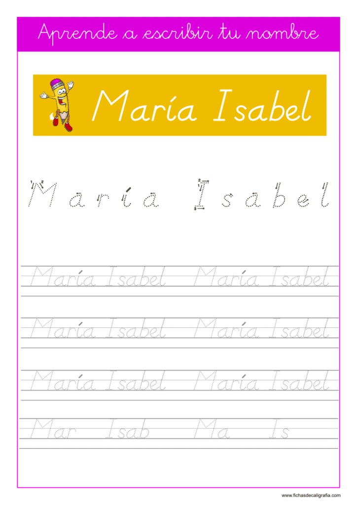 María Isabel en letra cursiva