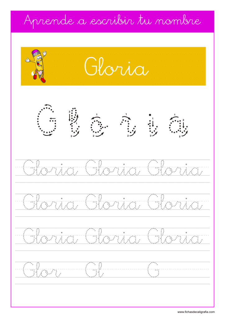 Caligrafía Gloria