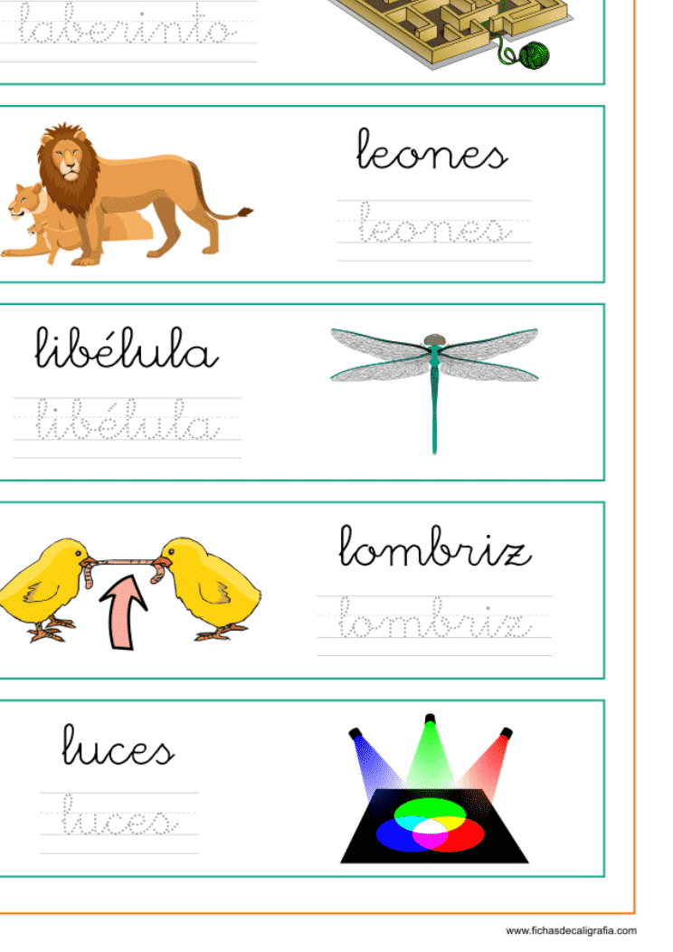 Ficha de lectoescritura con palabras que empiezan por la-le-li-lo-lu, recursos educativos